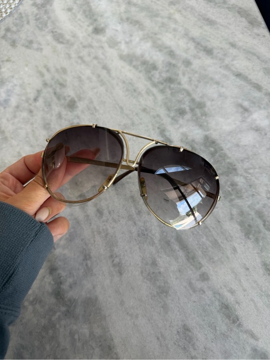 Vintage Gold Aviator Women\'s Sunglasses with Gradient Smoke Lenses main image 7